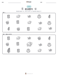 欧洲野牛 可打印工作表预览
