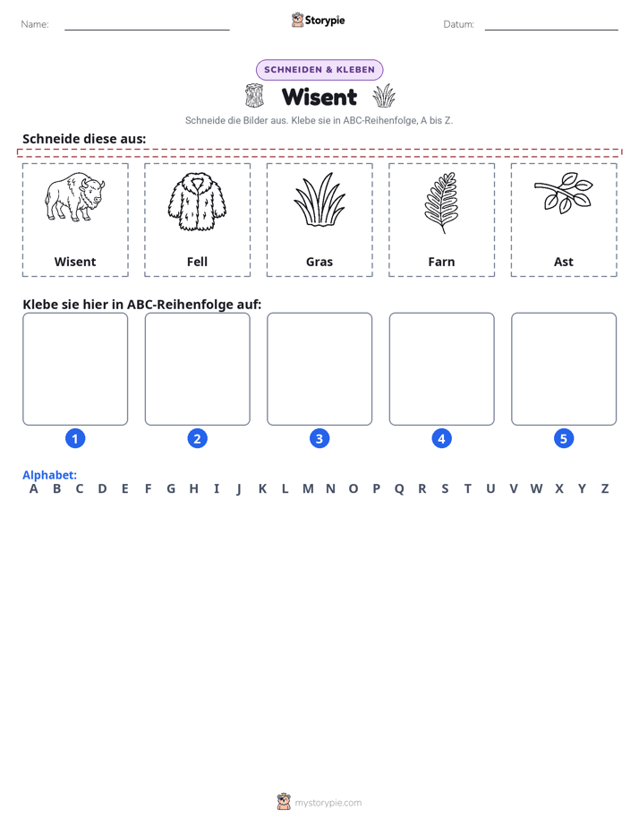 Schneiden & Einfügen Alphabet