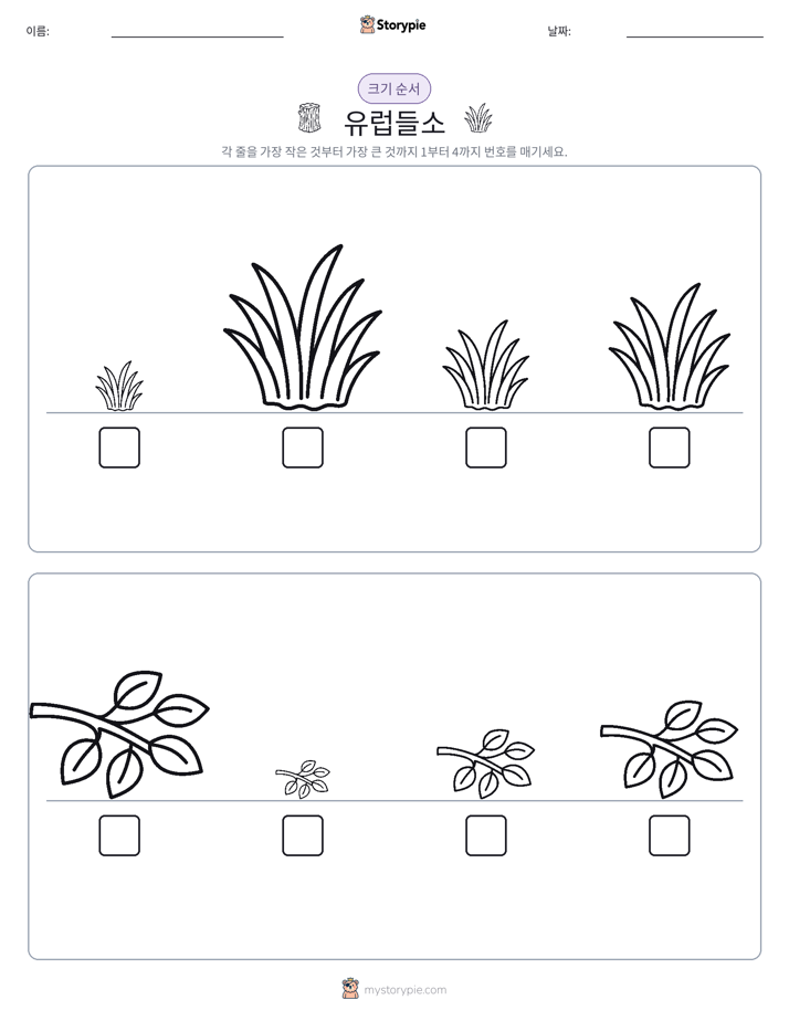 크기 순서