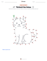 Türkisch Van Katze druckbare Arbeitsblatt Vorschau