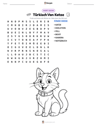 Türkisch Van Katze druckbare Arbeitsblatt Vorschau