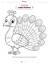 Indian Peafowl printable worksheet preview