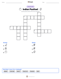 Indian Peafowl printable worksheet preview