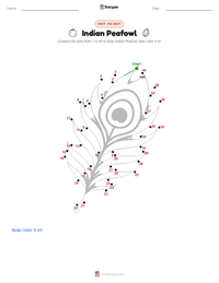 Indian Peafowl printable worksheet preview