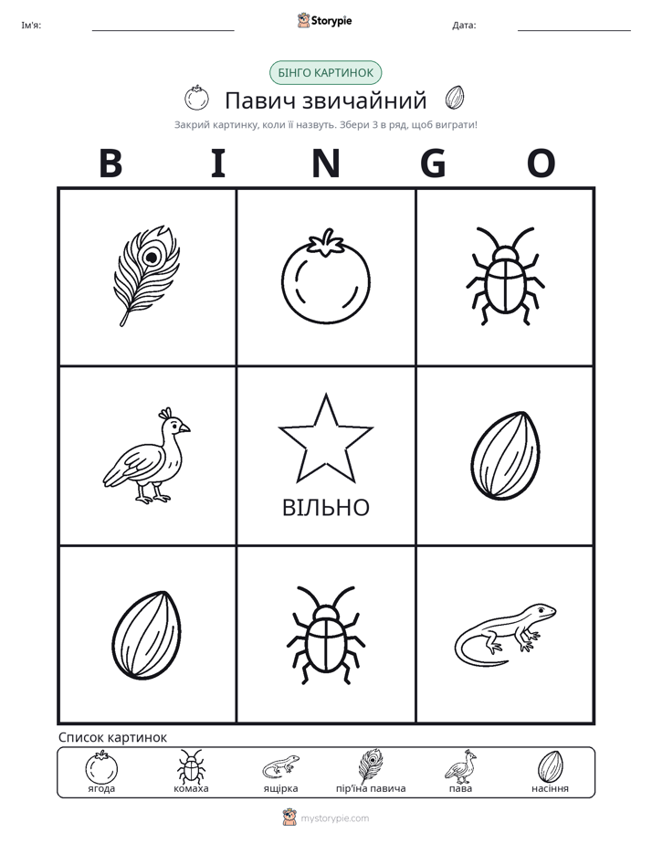 Бінго з Малюнками