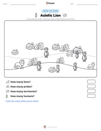 Asiatic Lion printable worksheet preview