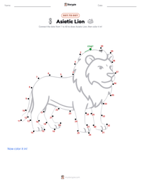 Asiatic Lion printable worksheet preview