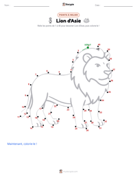 Aperçu de la feuille de travail imprimable Lion d'Asie