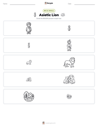 Asiatic Lion printable worksheet preview