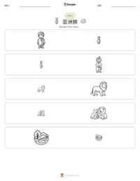 亚洲狮 可打印工作表预览