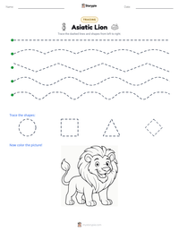 Asiatic Lion printable worksheet preview