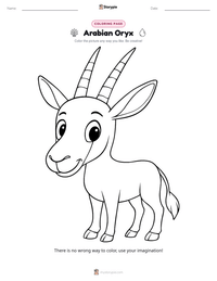 Arabian Oryx printable worksheet preview