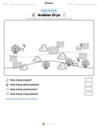 Arabian Oryx printable worksheet preview