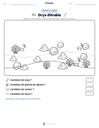 Aperçu de la feuille de travail imprimable Oryx d'Arabie