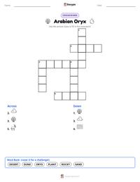 Arabian Oryx printable worksheet preview