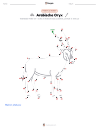 Arabische Oryx druckbare Arbeitsblatt Vorschau