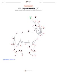 Aperçu de la feuille de travail imprimable Oryx d'Arabie