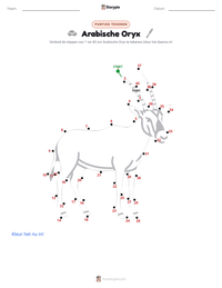 Arabische Oryx afdrukbare werkblad voorbeeld