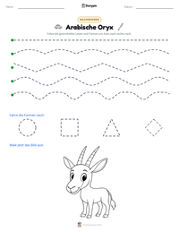 Arabische Oryx druckbare Arbeitsblatt Vorschau
