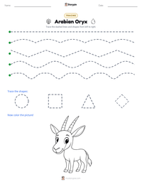 Arabian Oryx printable worksheet preview