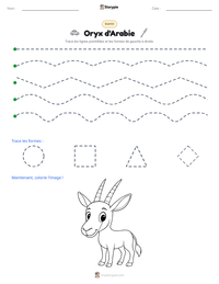 Aperçu de la feuille de travail imprimable Oryx d'Arabie