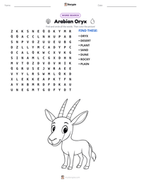 Arabian Oryx printable worksheet preview