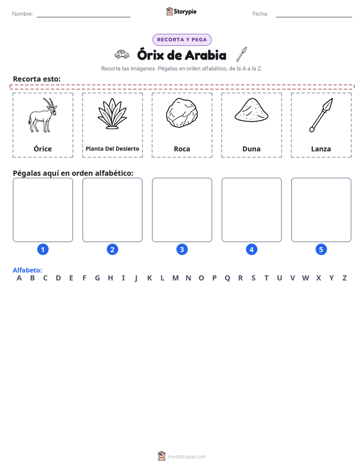 Cortar y Pegar el Alfabeto