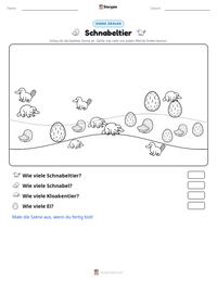 Schnabeltier druckbare Arbeitsblatt Vorschau