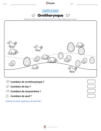 Aperçu de la feuille de travail imprimable Ornithorynque