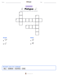 Platypus printable worksheet preview