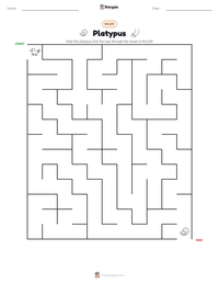 Platypus printable worksheet preview