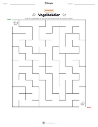 Vogelbekdier afdrukbare werkblad voorbeeld
