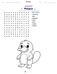 Platypus printable worksheet preview