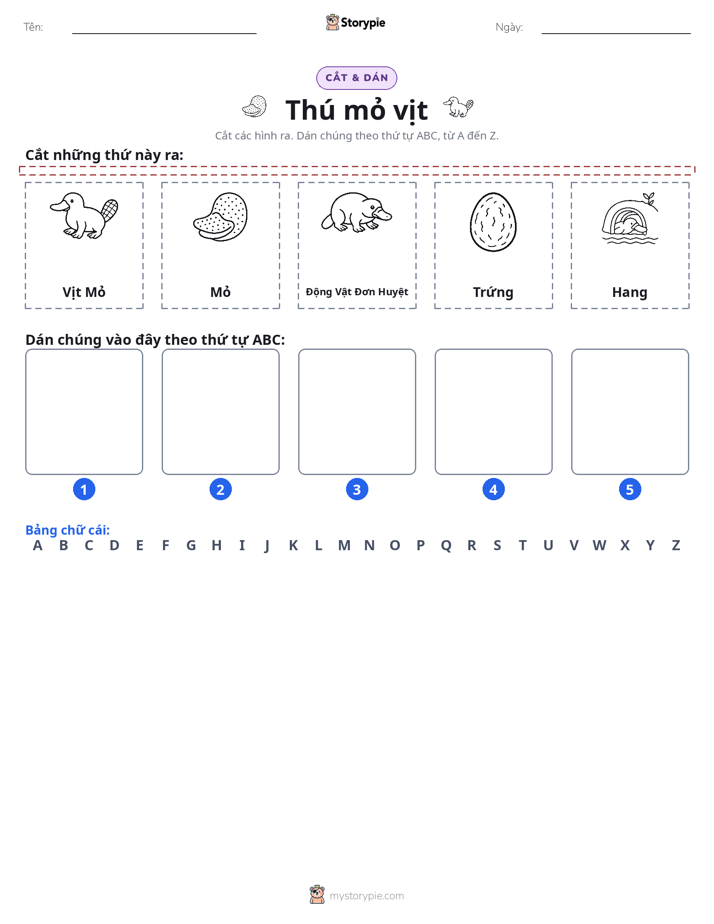 Cắt & Dán Chữ Cái