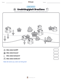 Unabhängigkeit Brasiliens druckbare Arbeitsblatt Vorschau