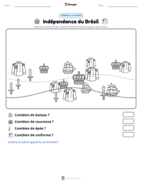 Aperçu de la feuille de travail imprimable Indépendance du Brésil