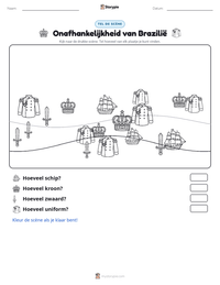 Onafhankelijkheid van Brazilië afdrukbare werkblad voorbeeld