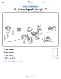 Podgląd drukowalnego arkusza ćwiczeń Niepodległość Brazylii