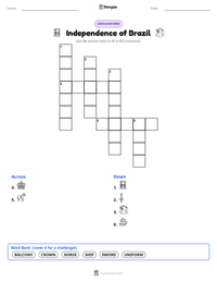 Independence of Brazil printable worksheet preview