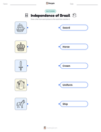 Independence of Brazil printable worksheet preview