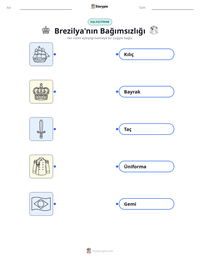 Brezilya'nın Bağımsızlığı yazdırılabilir çalışma sayfası önizlemesi
