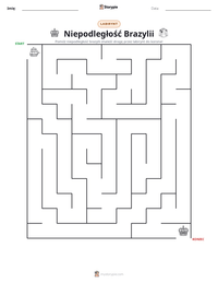 Podgląd drukowalnego arkusza ćwiczeń Niepodległość Brazylii