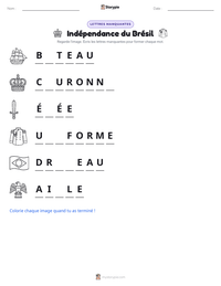 Aperçu de la feuille de travail imprimable Indépendance du Brésil