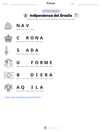 Anteprima della scheda stampabile di Indipendenza del Brasile