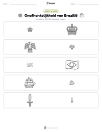 Onafhankelijkheid van Brazilië afdrukbare werkblad voorbeeld