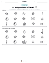 Independence of Brazil printable worksheet preview