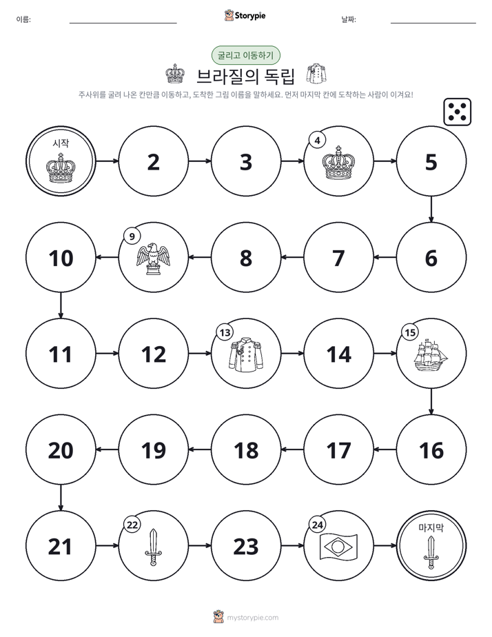 주사위 굴리고 이동하기 게임
