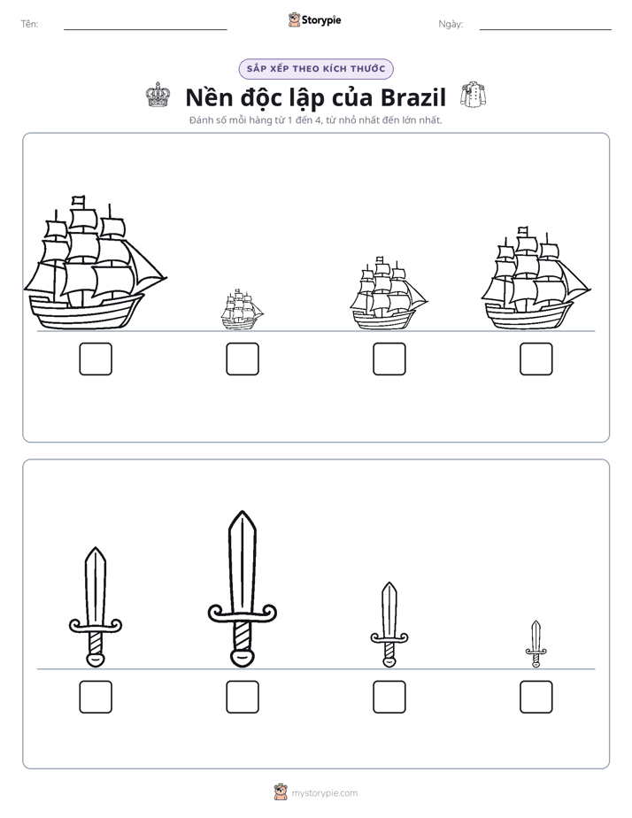 Thứ Tự Kích Thước