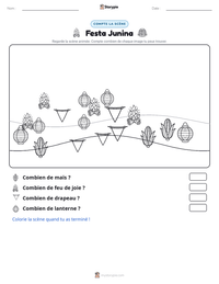Aperçu de la feuille de travail imprimable Festa Junina