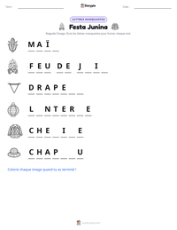 Aperçu de la feuille de travail imprimable Festa Junina
